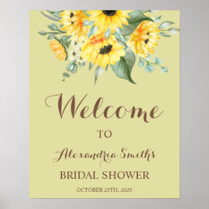 Sunflowers Greenery Welcome Bridal Shower Sign