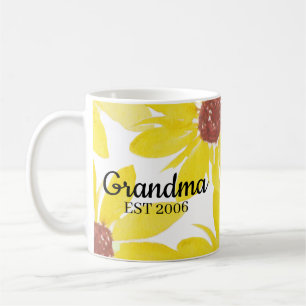 Sunflowers Hand Watercolor Mum Grandma Coffee Mug
