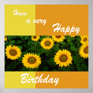 Sunflowers - Happy Birthday Poster