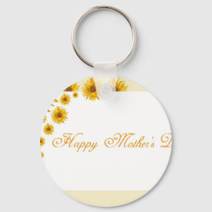 Sunflowers Happy Mother's Day Floral Greeting Key Ring