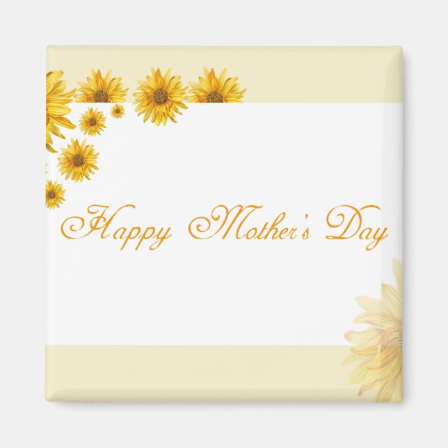 Sunflowers Happy Mother's Day Floral Greeting Magnet (Front)