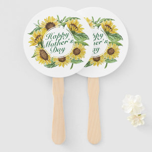 Sunflowers Happy Mother's Day Floral Hand Fan