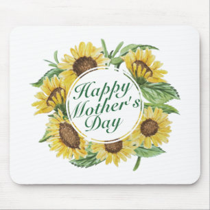 Sunflowers Happy Mother's Day Floral Mousepad