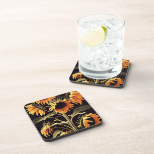 Sunflowers Hard plastic coaster