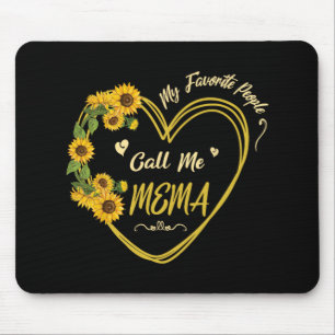 Sunflowers Heart Happy My Favourite People Call Me Mouse Mat
