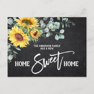 Sunflowers Home Sweet Home Moving Announcement Postcard
