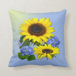 Sunflowers & Hydrangeas Cushion
