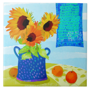 Sunflowers II Ceramic Kitchen Tile