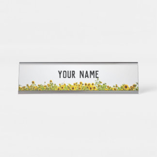 Sunflowers in a Field Desk Name Plate