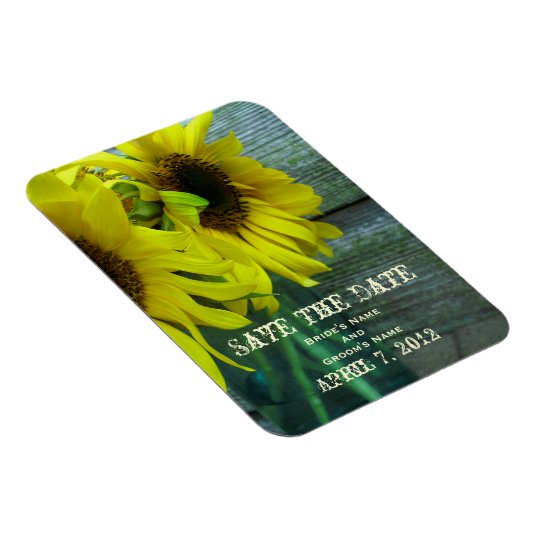 Sunflowers in a Jar Wedding Save The Date Magnet