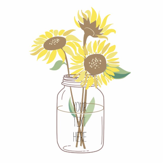 Sunflowers in a Mason Jar Standing Photo Sculpture (Front)
