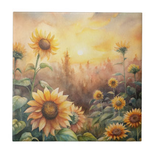 Sunflowers in a Meadow Tile