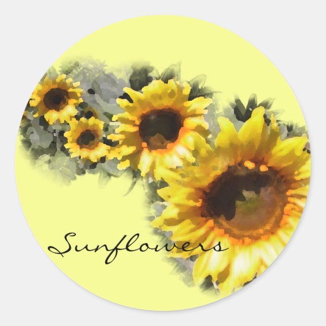 Sunflowers in a Row Sticker (Front)