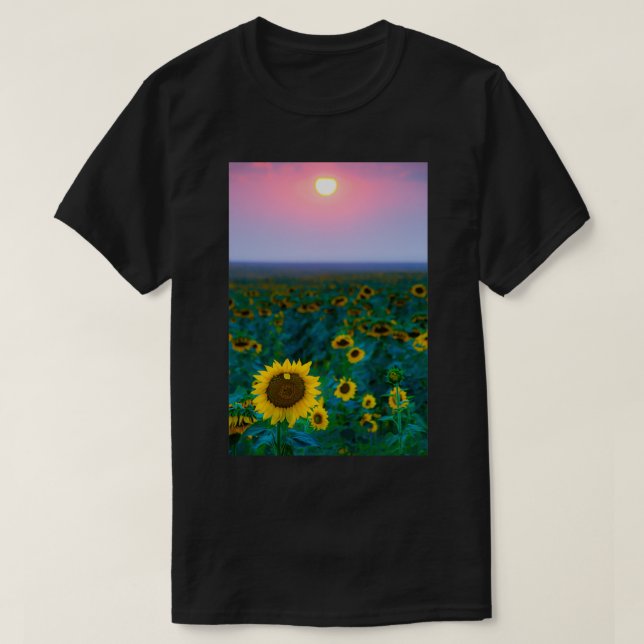 Sunflowers In A Sunset Haze T-Shirt (Design Front)