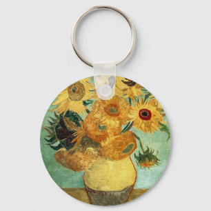 Sunflowers in a Vase (F455) Van Gogh Fine Art Key Ring
