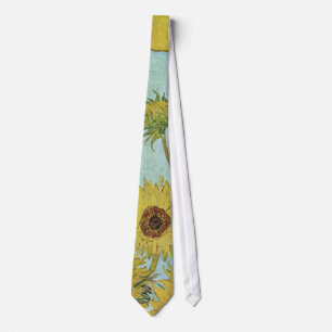 Sunflowers in a Vase (F456) Van Gogh Fine Art Tie