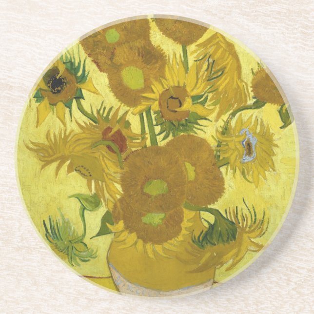 Sunflowers in a Vase (F458) Van Gogh Fine Art Coaster (Front)