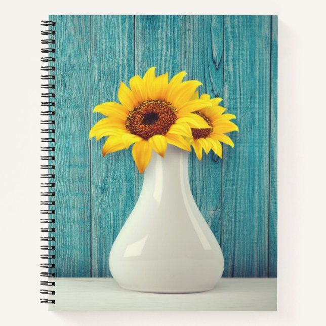 Sunflowers in a vase   notebook (Front)