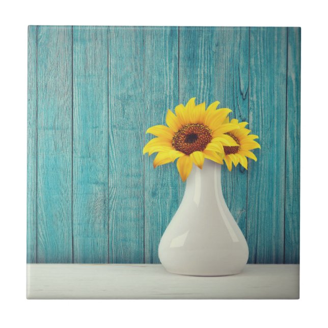 Sunflowers in a vase       tile (Front)