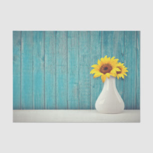 Sunflowers in a vase       tissue paper