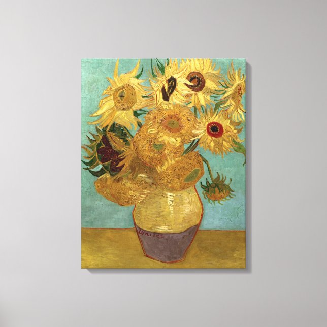 Sunflowers in a Vase Van Gogh Fine Art Canvas Print (Front)
