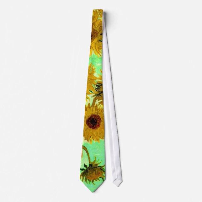 Sunflowers in a Vase Van Gogh Fine Art Tie (Front)