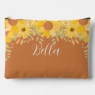 Sunflowers in bloom custom accessory pouch