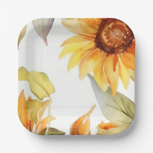 Sunflowers in Bloom Paper Plate