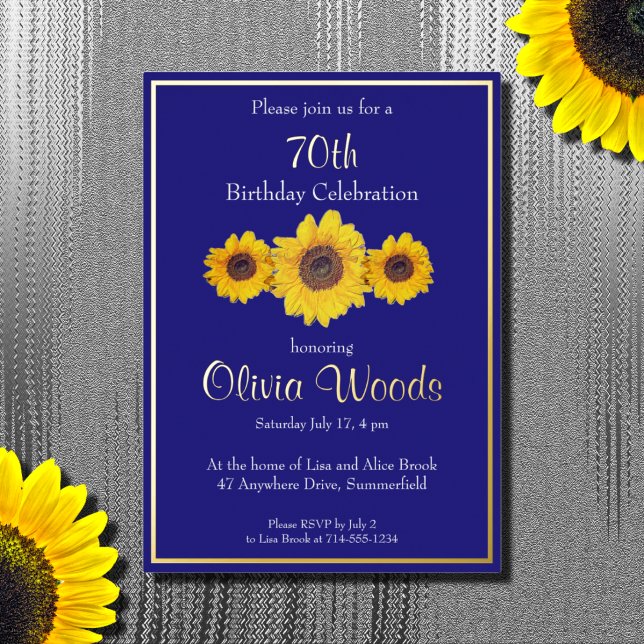 Sunflowers in  blue -  70th birthday    (Creator Uploaded)