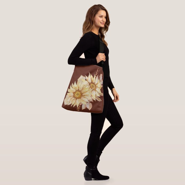 Sunflowers in Fall Colours Crossbody Bag (On Model)