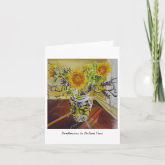 Sunflowers in Italian Vase notecard