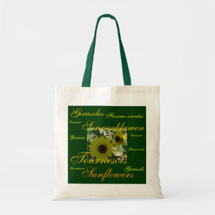 "Sunflowers" in Many Languages Tote Bag