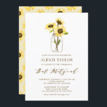 Sunflowers in Mason Jar Bat Mitzvah Invitation<br><div class="desc">Whimsical Bat Mitzvah invitation featuring yellow sunflowers in a mason jar with butterflies. This floral Bat Mitzvah invitation is completely customisable.</div>