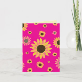 Sunflowers in Pink Card