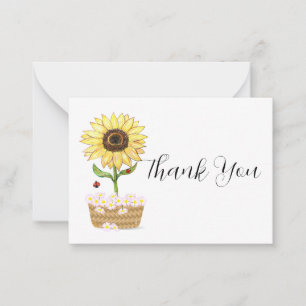 Sunflowers In Pots Thank You Card