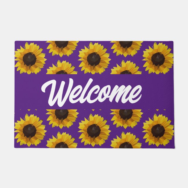 Sunflowers in purple - Welcome Doormat (Front)