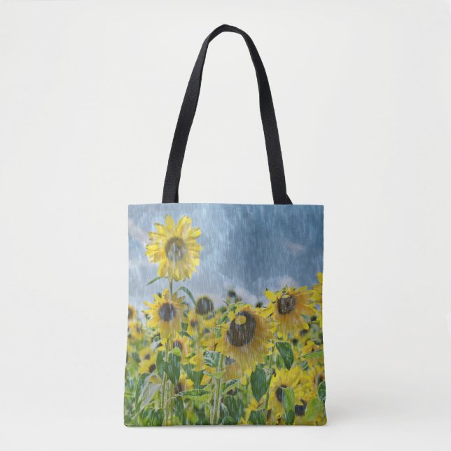 sunflowers in rain tote bag (Front)