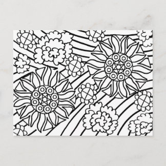 Sunflowers in Summer colour your card