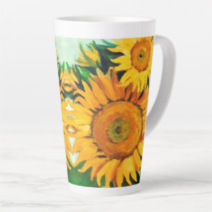 Sunflowers in Summer Latte Mug