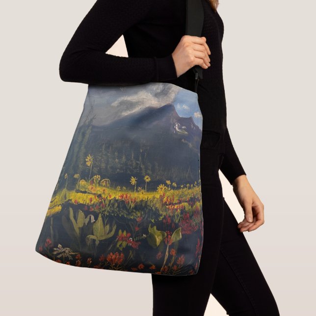 Sunflowers in the Mountains, by Gary Poling Crossbody Bag (Close Up)