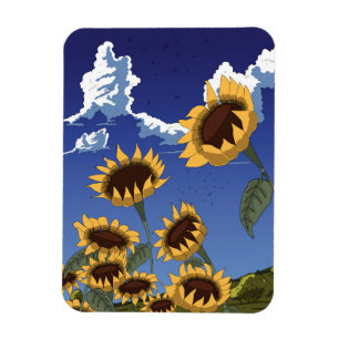 Sunflowers in the Summer Magnet