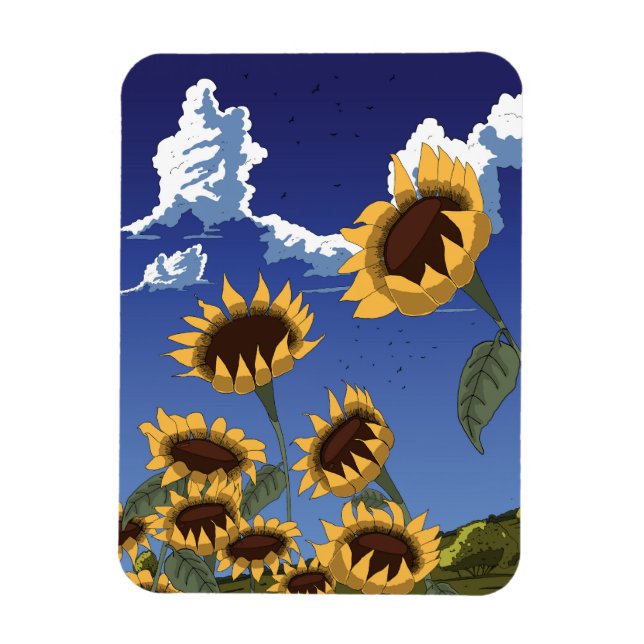 Sunflowers in the Summer Magnet (Vertical)