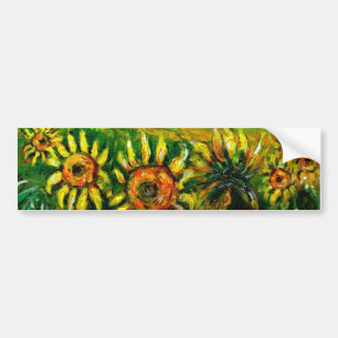 SUNFLOWERS IN TUSCANY COUNTRYSIDE -detail Bumper Sticker