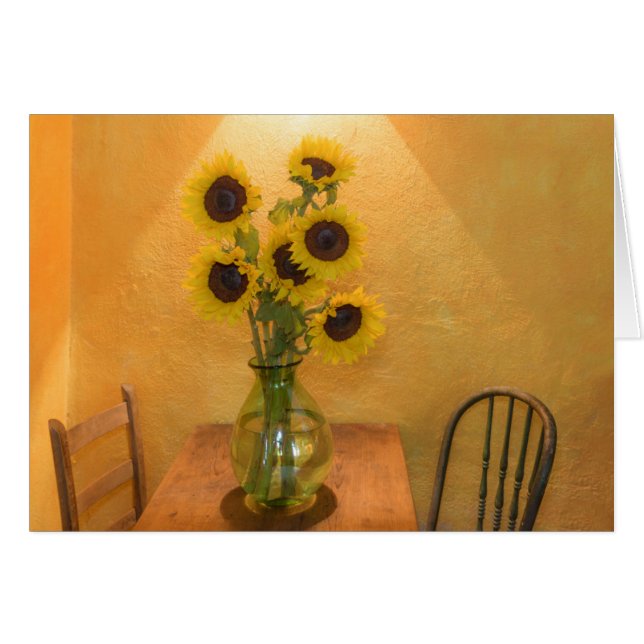 Sunflowers in vase on table 2 (Front Horizontal)