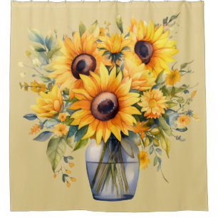 Sunflowers in Vase Shower Curtain