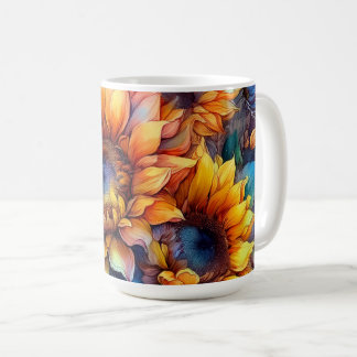 Sunflowers in Watercolor Coffee Mug