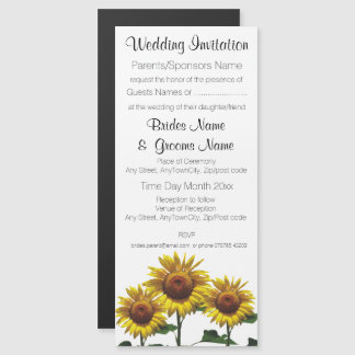Sunflowers Inexpensive Wedding Packages Sets Kits Magnetic Invitation