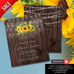 Sunflowers Invite by Low Budget Wedding Network®