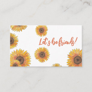 Sunflowers Kids Contact Calling Card