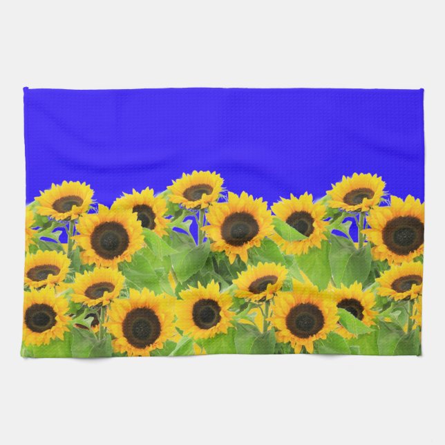 Sunflowers Kitchen Towel Ukraine Flag Colours (Horizontal)
